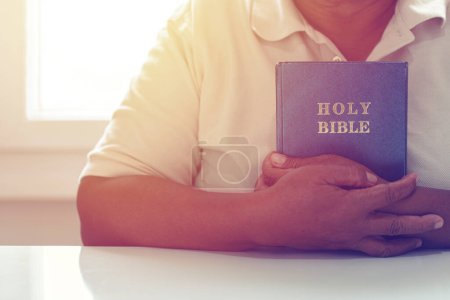 Photo for Holy bible in hands close-up view - Royalty Free Image