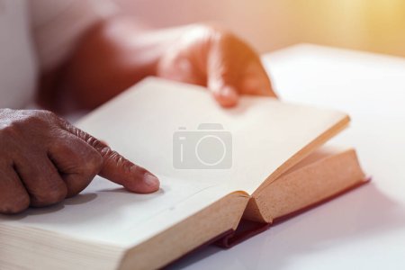 Photo for Woman readings bible. Christian concept. - Royalty Free Image