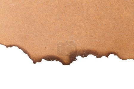 Foto de Quemar papel marrón medio aislado sobre fondo blanco con la ruta de recorte - Imagen libre de derechos