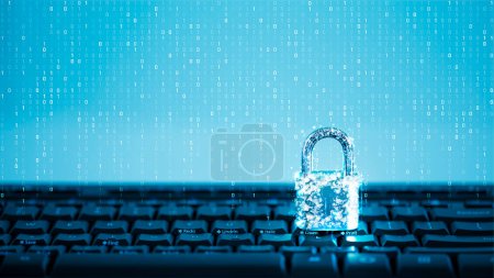 Photo for Padlock. Data security. Network protection. Internet security and data protection concept. Cyber data and information privacy. - Royalty Free Image