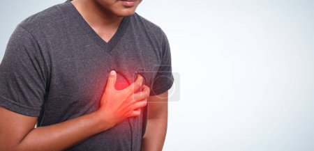 Photo for Man having heart attack with copy space for text - Royalty Free Image