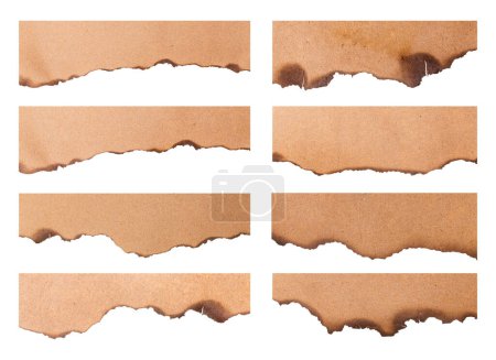 Photo for Burn brown paper half isolated on white background with clipping path - Royalty Free Image