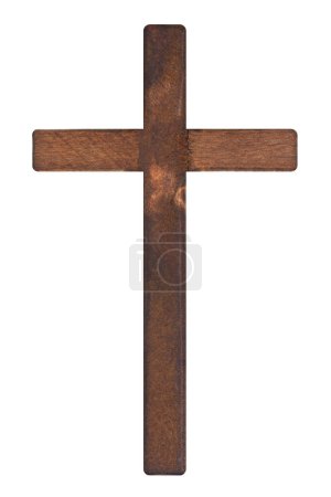 Photo for Wooden cross isolated on white background with clipping path - Royalty Free Image