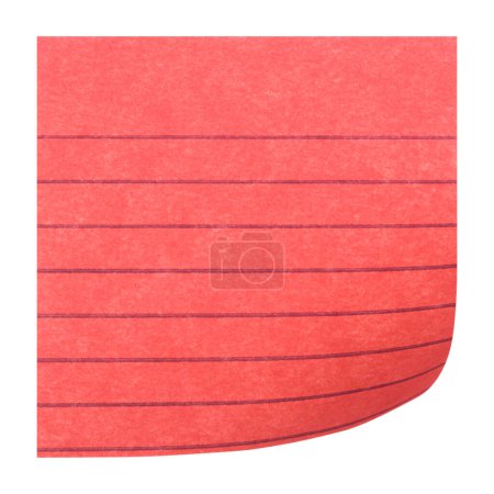 Photo for Red sheets of note papers with curled corner isolated on white background, clipping path - Royalty Free Image