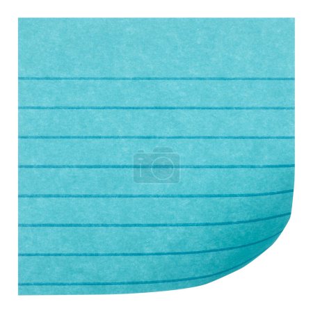 Photo for Blue sheets of note papers with curled corner isolated on white background, clipping path - Royalty Free Image