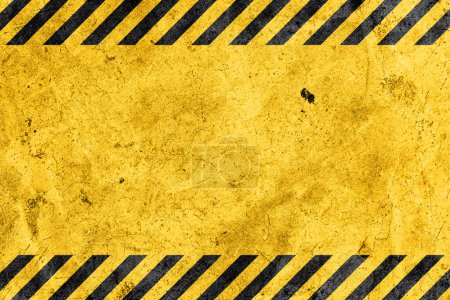 Photo for Grunge yellow and black diagonal stripes. black and yellow warning line striped background - Royalty Free Image