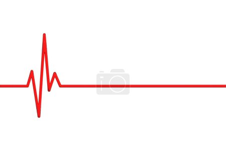 Rotes Herzschlagsymbol auf weißem Hintergrund