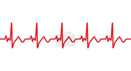 Téléchargez les illustrations : Électrocardiographie moniteur de ligne de battement cardiaque. Ecg - en licence libre de droit