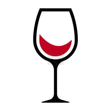 Ilustración de Icono de copa de vino aislado sobre fondo blanco - Imagen libre de derechos
