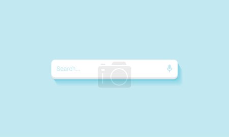 Illustration for Minimal search bar on blue background - Royalty Free Image