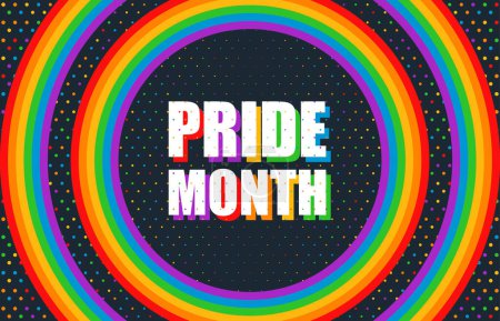 Ilustración de El mes del orgullo LGBT. Fondo, póster, postal, diseño de banner. - Imagen libre de derechos