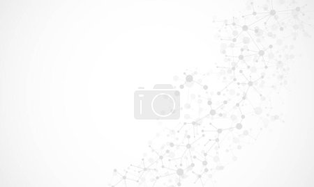 Illustration for Structure molecule and communication. Connected lines with dots. Medical, technology, chemistry, science background. - Royalty Free Image