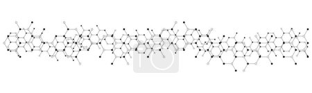 Strukturmolekül und Kommunikationsikone. Verbundene Linien mit Punkten. Design für Medizin, Technik, Chemie, Naturwissenschaften.