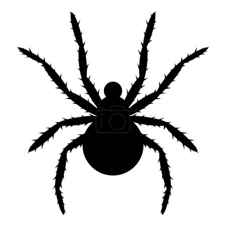 Black spider icon isolated on white background