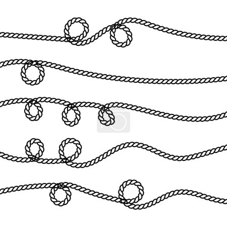 Ilustración de Set de cuerdas aisladas sobre fondo blanco - Imagen libre de derechos
