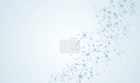 Illustration for Structure molecule and communication. Connected lines with dots. Medical, technology, chemistry, science background. - Royalty Free Image