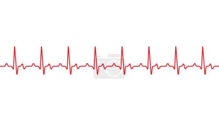Illustration for Red heartbeat line. Pulse trace - Royalty Free Image