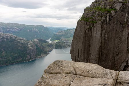 Photo for View of the Lysefjord from the Pulpit Rock, Preikestolen. Norway - Royalty Free Image