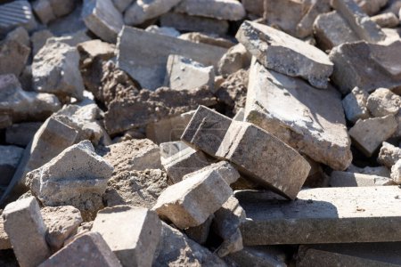 Close-up of crushed construction rubble