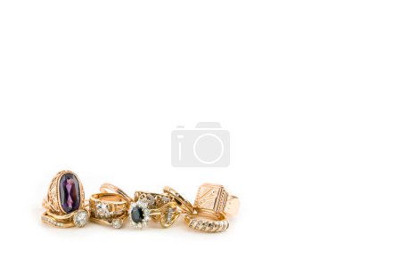 Golden jewerly isolated on the white background