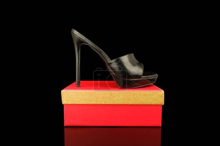 Photo for High heel shoes  on a black background - Royalty Free Image
