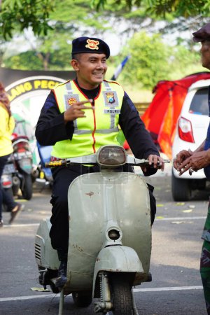 Photo for The rider of the scooter at panjalu scooter fest - Royalty Free Image