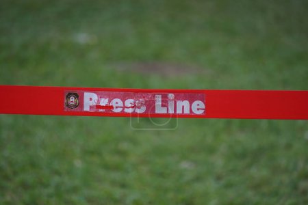 Photo for The red press line - Royalty Free Image