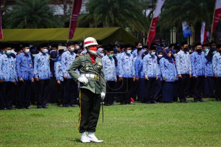 Photo for Indonesian soldier on Independence Day Ceremony - Royalty Free Image