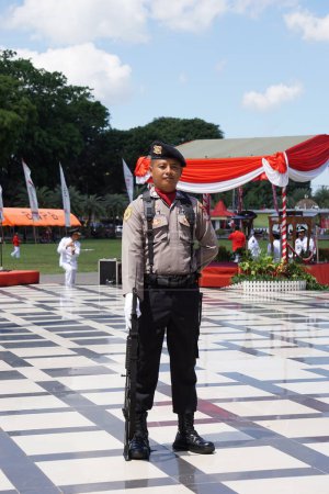 Foto de Soldado indonesio en la ceremonia del Día de la Independencia - Imagen libre de derechos