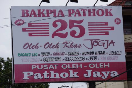 Photo for Bakpia pathok 25 nameboard. Bakpia pathok 25 is one of the famous shop that sell javanese food (bakpia) - Royalty Free Image
