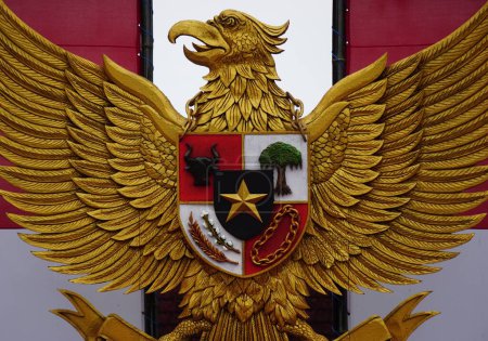 Photo for Garuda Pancasila (Indonesian five principles) with a natural background - Royalty Free Image