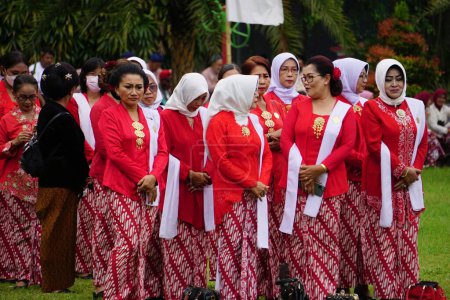 Foto de The celebration of grebeg pancasila. Grebeg Pancasila is held to celebrate Pancasila day - Imagen libre de derechos