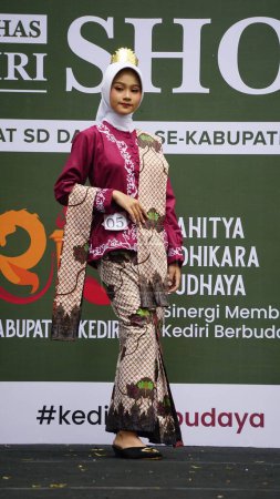 Photo for Indonesian children in batik clothes. This batik comes from Kediri, Indonesia - Royalty Free Image