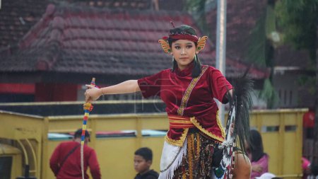 Photo for Jaranan dance, a traditional dance from Java. Jaranan comes from jaran which means horse - Royalty Free Image