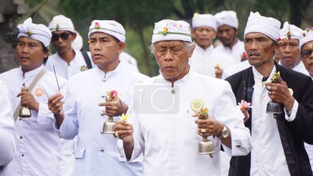 Photo for The procession of the Wedar Hayuning Penataran. This ceremony is held by Hindus with the aim that Indonesia is given safety - Royalty Free Image