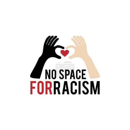 Illustration for Human solidarity  vector logo design for racism prevention - Royalty Free Image