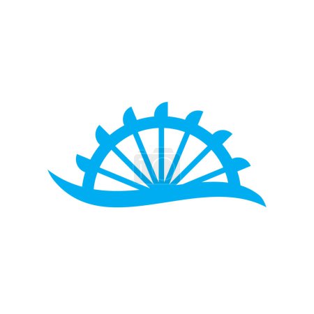 Ilustración de Diseño del logotipo del vector de potencia de giro de turbina de agua - Imagen libre de derechos