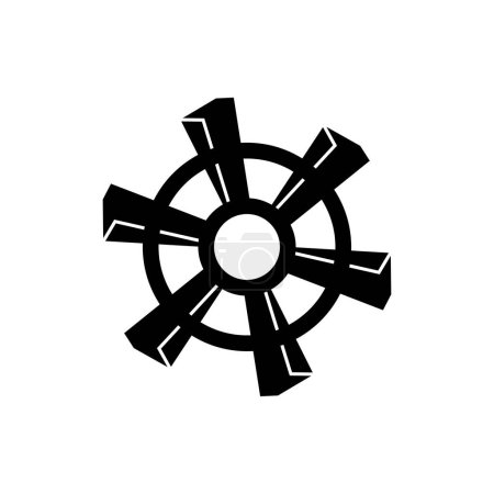 Ilustración de Diseño del logotipo del vector de potencia de giro de turbina de agua - Imagen libre de derechos
