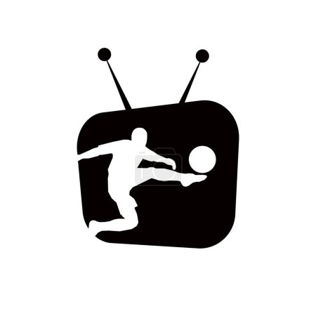 Ilustración de Football game sport tv channel vector logo design - Imagen libre de derechos