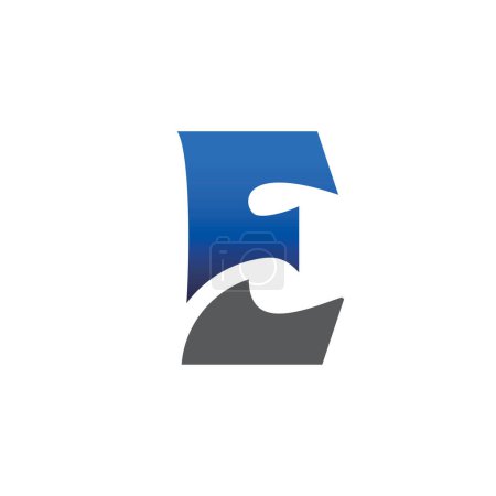 Edgy modern letter e vector logo design