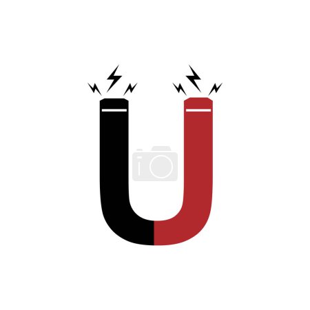 Letter U magnet vector logo design