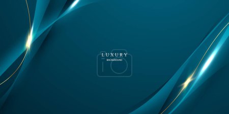 Foto de Blue abstract background design with luxury golden elements banner template - Imagen libre de derechos