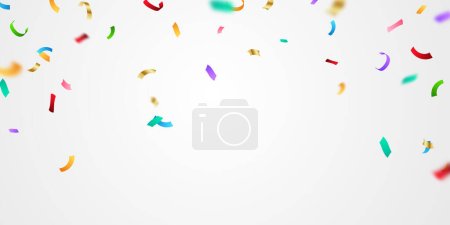 Téléchargez les photos : Fond de célébration avec des confettis colorés décorations de fête illustration vectorielle - en image libre de droit