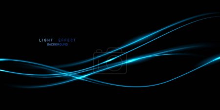 Photo for Elegant abstract light line effect design vector illustration on black background. - Royalty Free Image