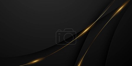 Abstract modern design black background with luxury golden elements vector illustration.