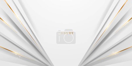 Foto de Fondo abstracto blanco con lujosas líneas doradas vector ilustración - Imagen libre de derechos