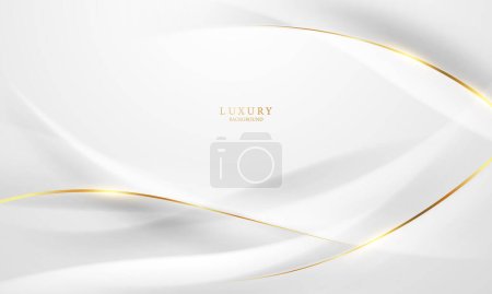 Téléchargez les photos : Luxe fond abstrait blanc avec des éléments dorés scintillants illustration vectorielle - en image libre de droit