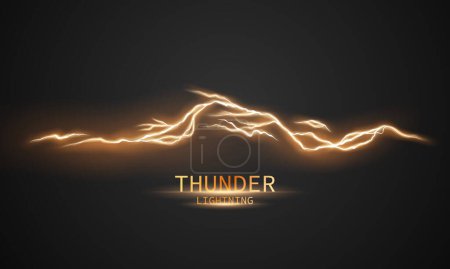 lightning light effect background realistic flash with lightning electric explosion vector illustration