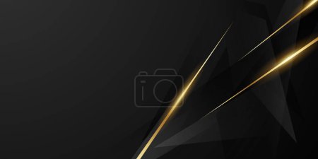 Téléchargez les photos : Abstract modern design black background with luxury golden elements vector illustration. - en image libre de droit