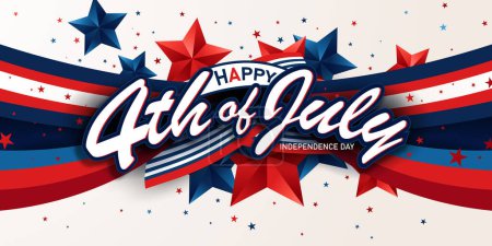 Foto de 4 de julio Antecedentes Día de la Independencia de EE.UU. Celebración Publicidad Banner Vector Illustration - Imagen libre de derechos